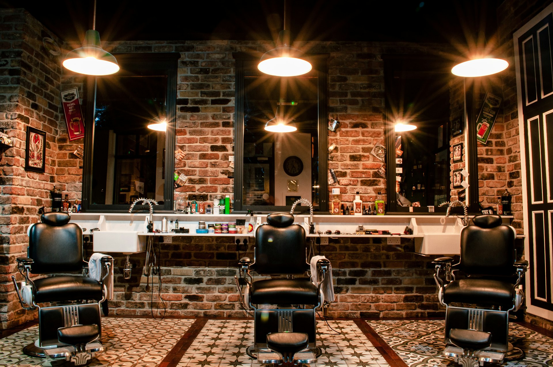 Master barber performing a precision haircut